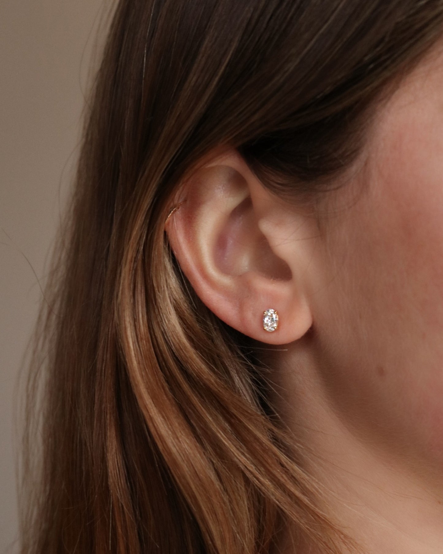 Oval Diamond Studs