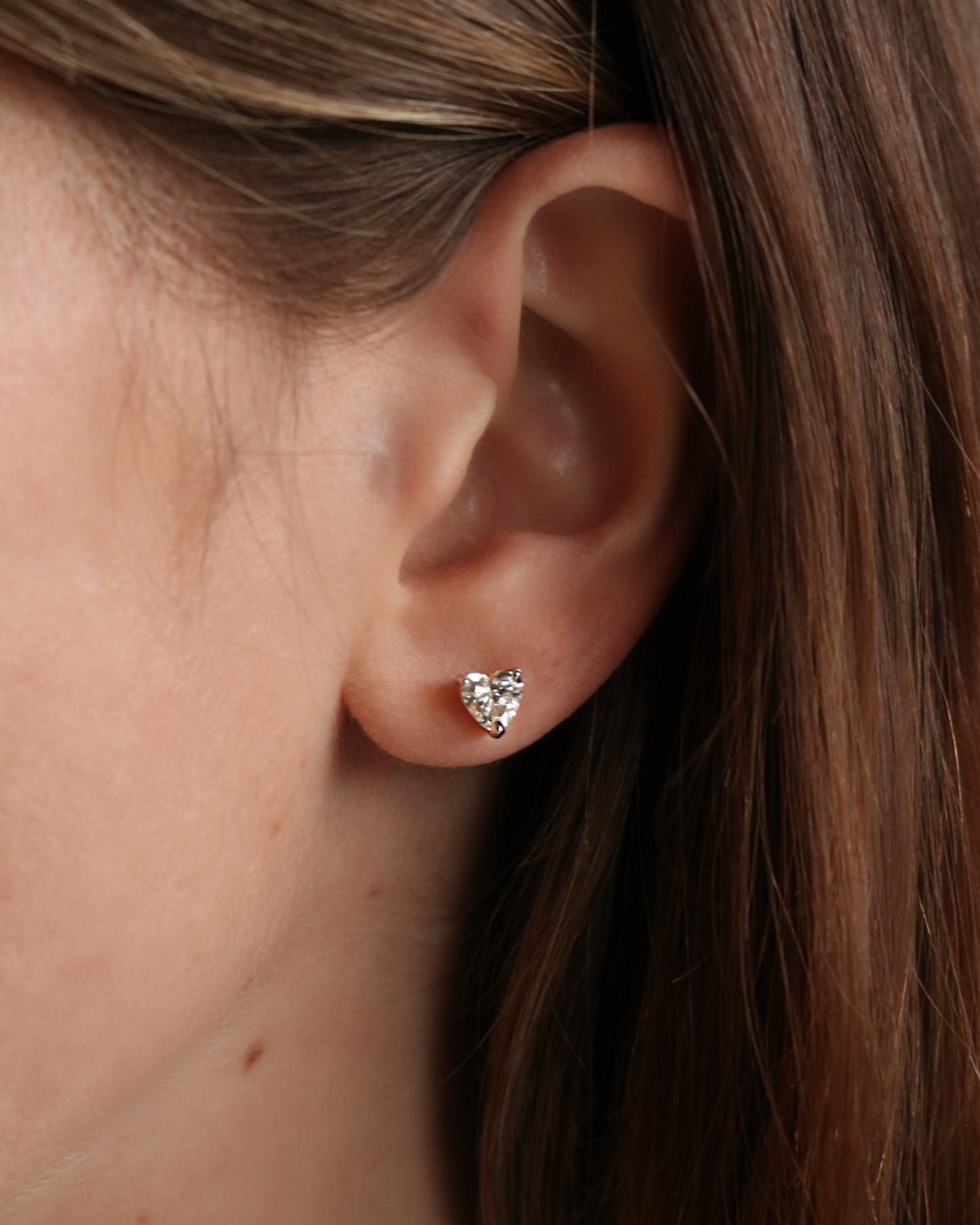 Heart Diamond Studs