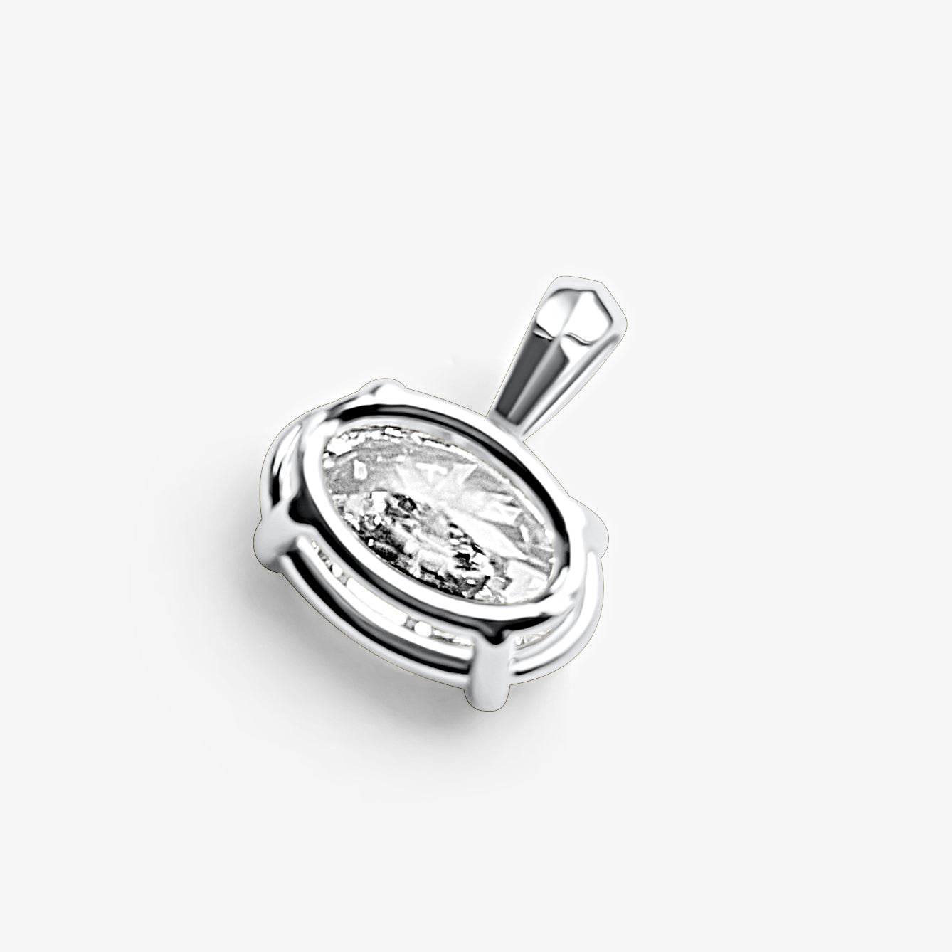 Oval East-West Solitaire Pendant