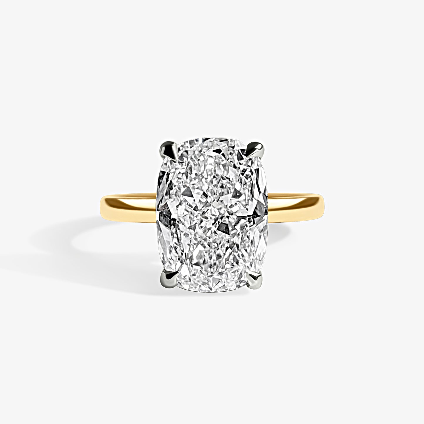 Elongated Cushion Solitaire Engagement Ring