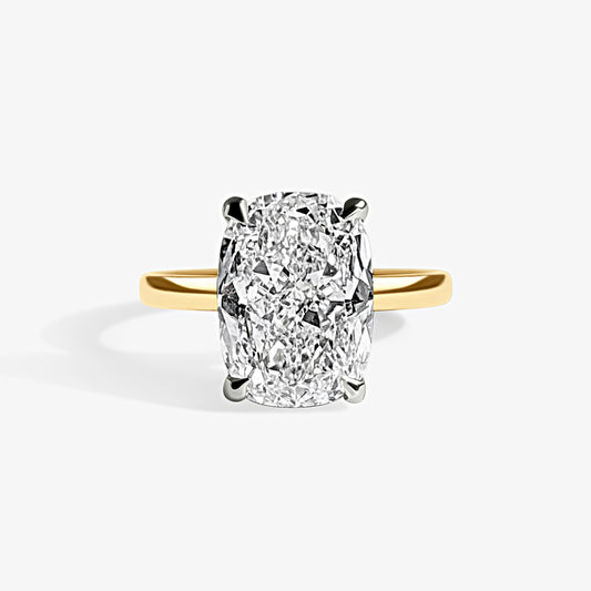 Elongated Cushion Solitaire Engagement Ring