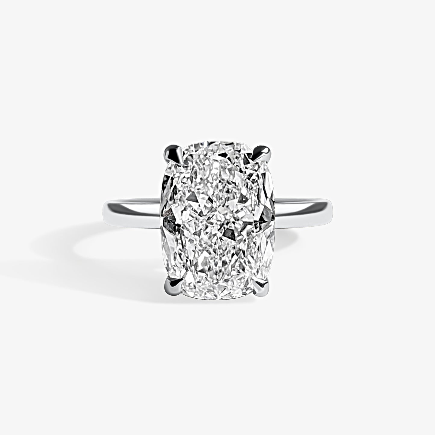 Elongated Cushion Solitaire Engagement Ring