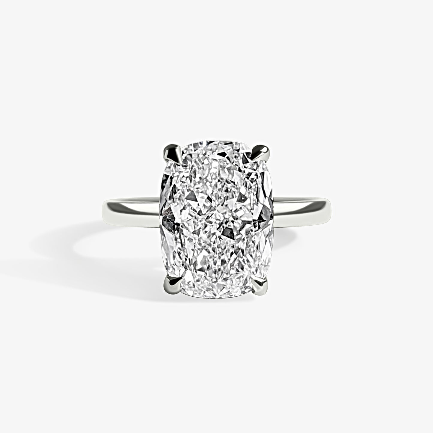 Elongated Cushion Solitaire Engagement Ring
