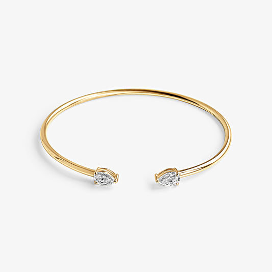 Pear Cut Open Diamond Bangle