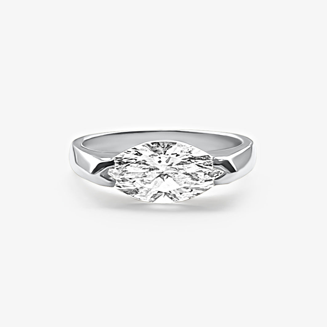 East-West Marquise Pinky Ring