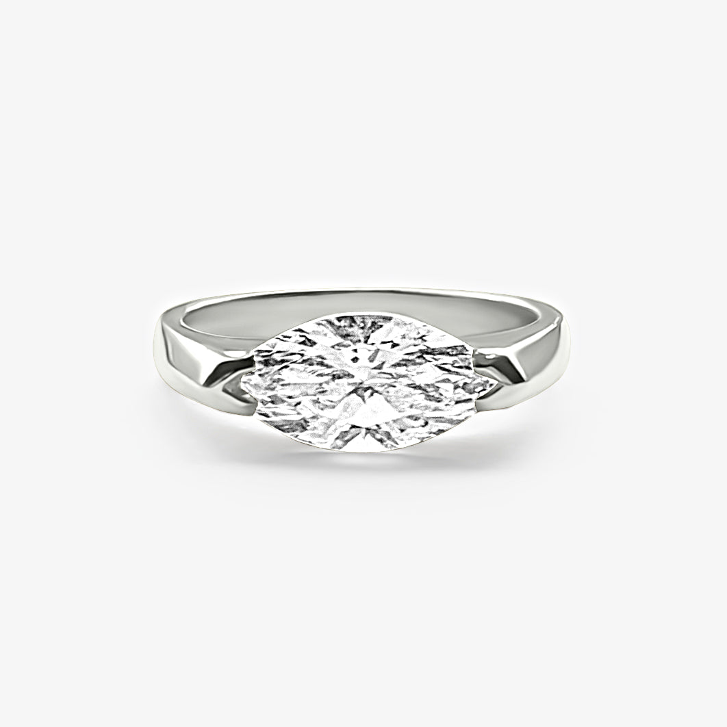 East-West Marquise Pinky Ring