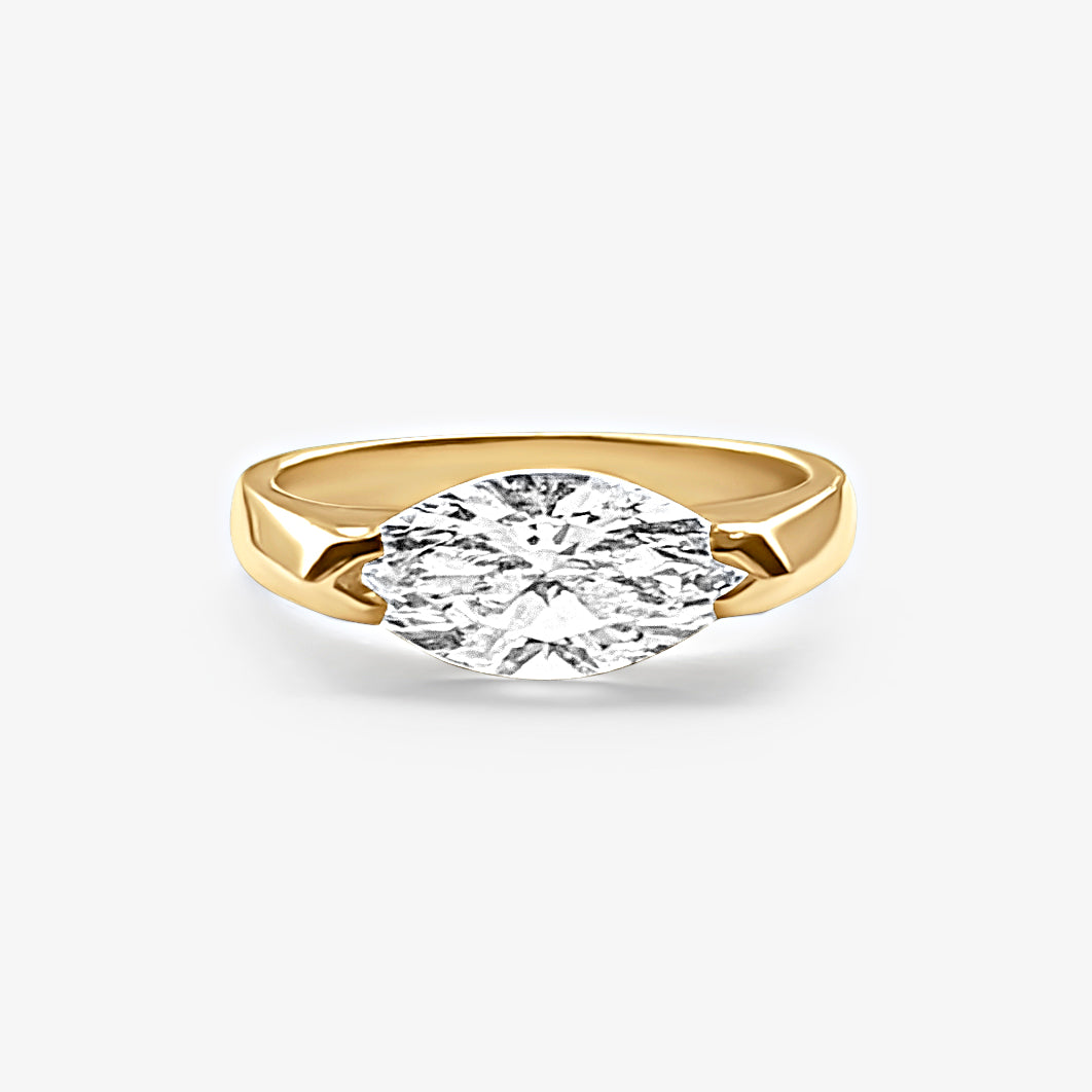 East-West Marquise Pinky Ring