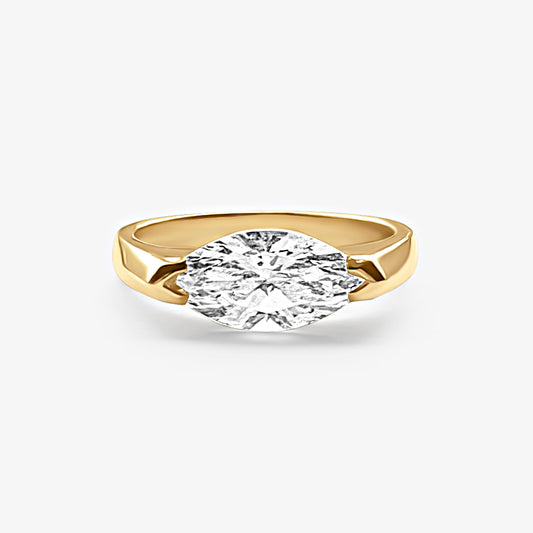 East-West Marquise Pinky Ring