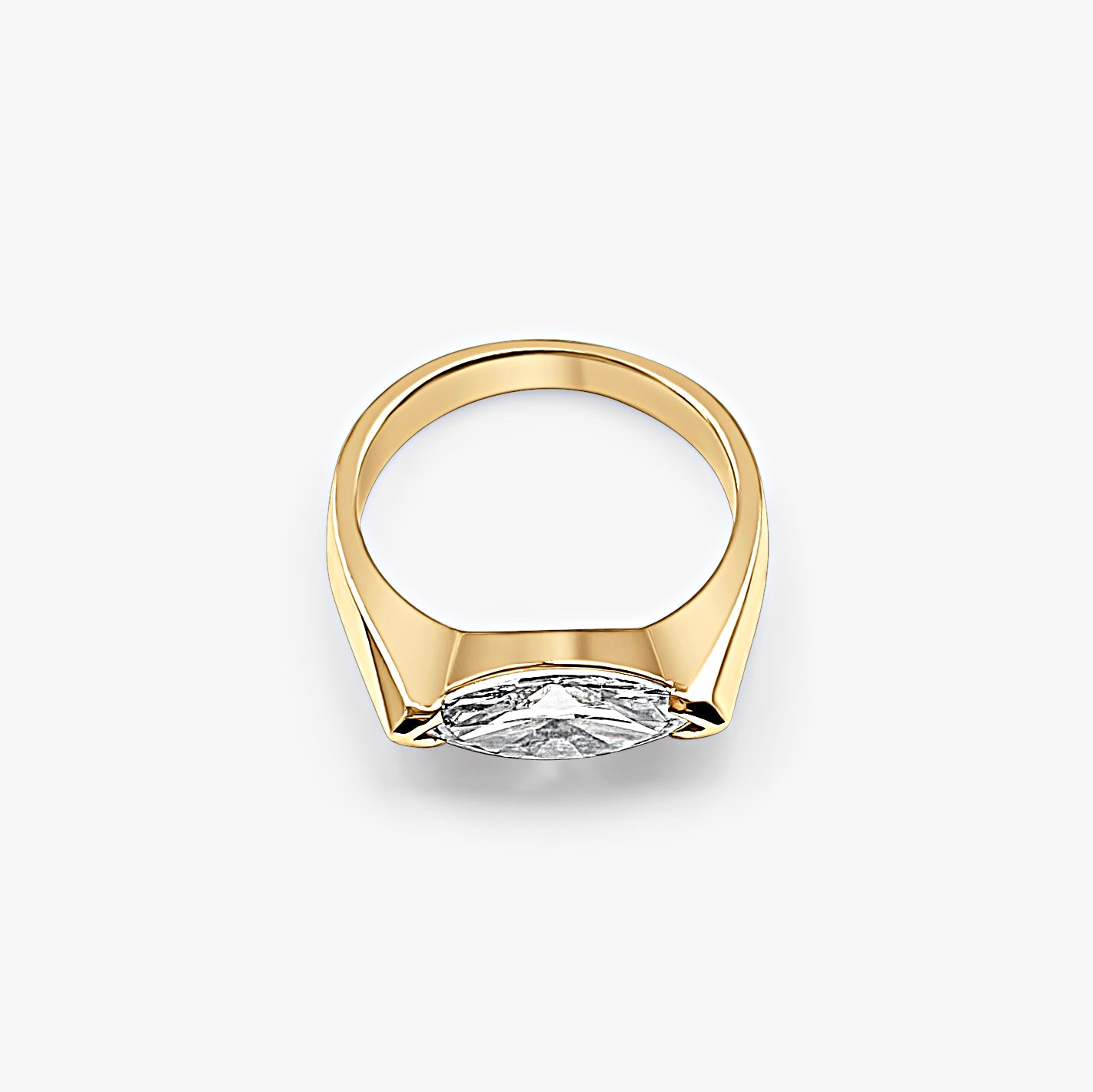East-West Marquise Pinky Ring