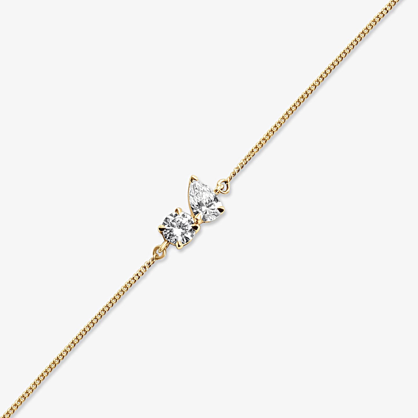 Pear & Round Chain Bracelet