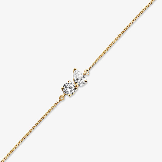 Pear & Round Chain Bracelet