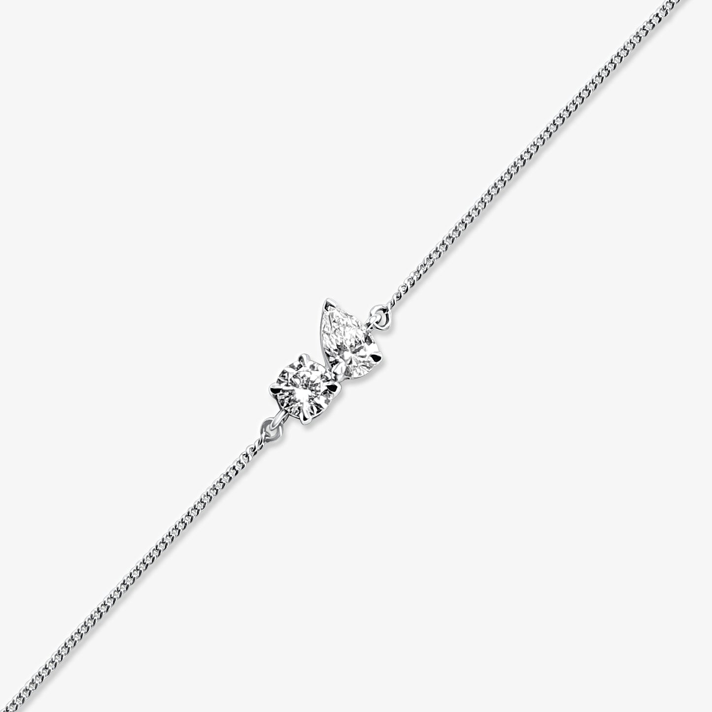 Pear & Round Chain Bracelet