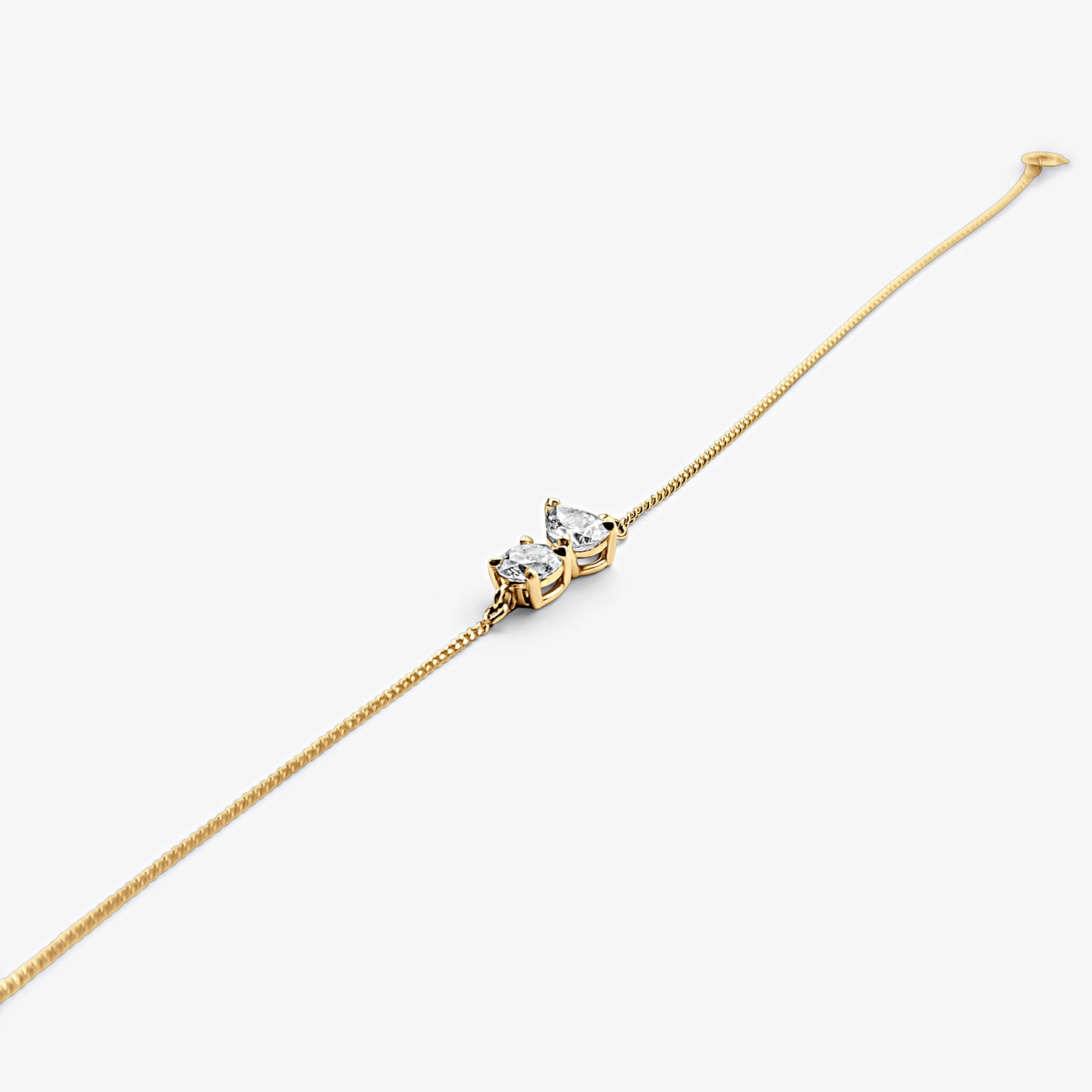 Pear & Round Chain Bracelet