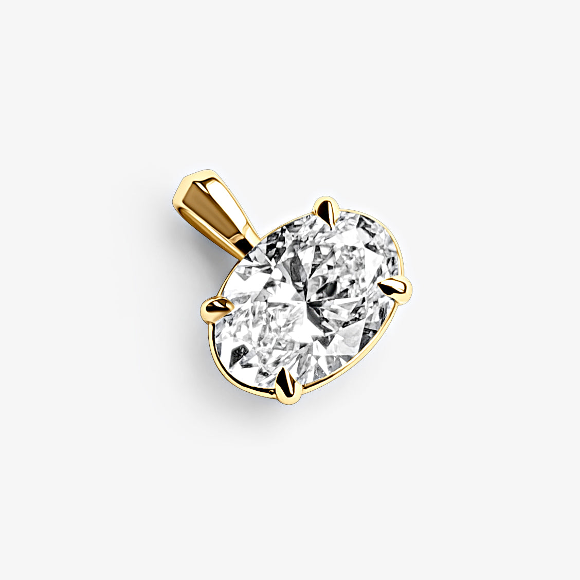 Oval East-West Solitaire Pendant