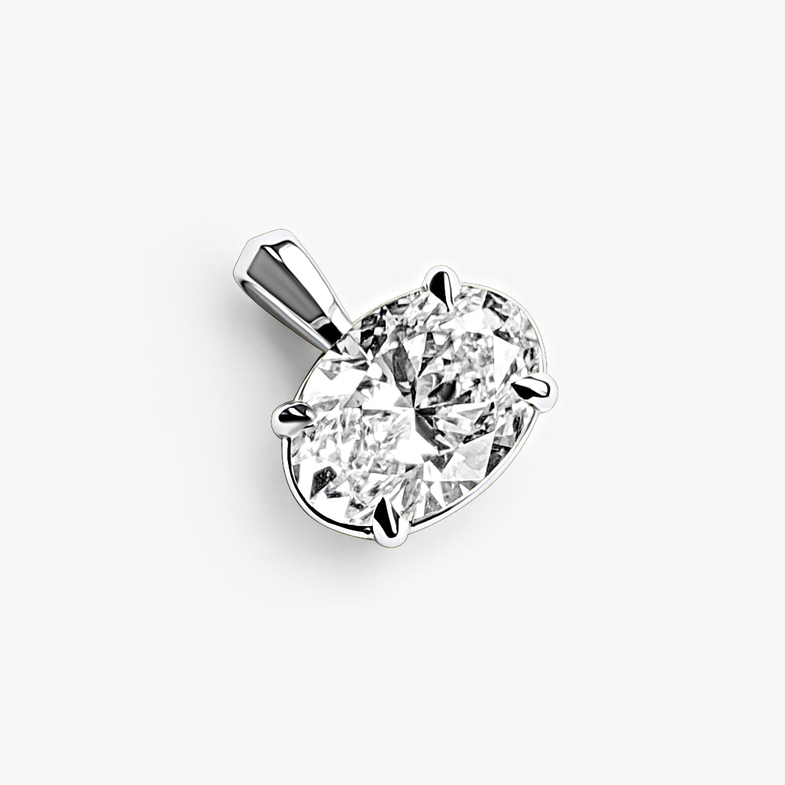 Oval East-West Solitaire Pendant
