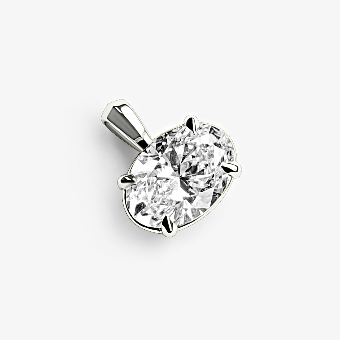 Oval East-West Solitaire Pendant