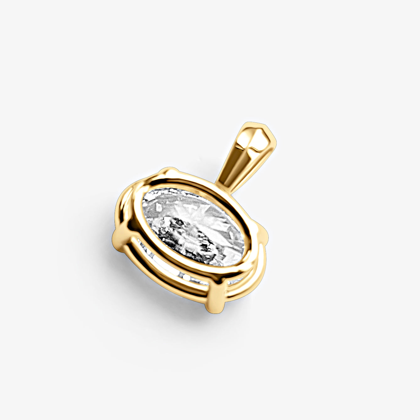 Oval East-West Solitaire Pendant