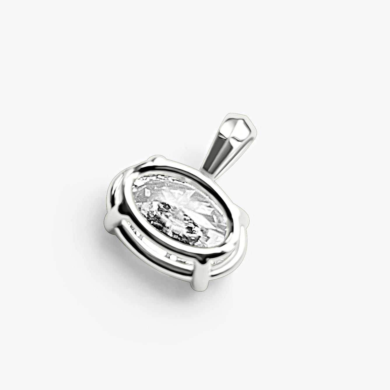 Oval East-West Solitaire Pendant