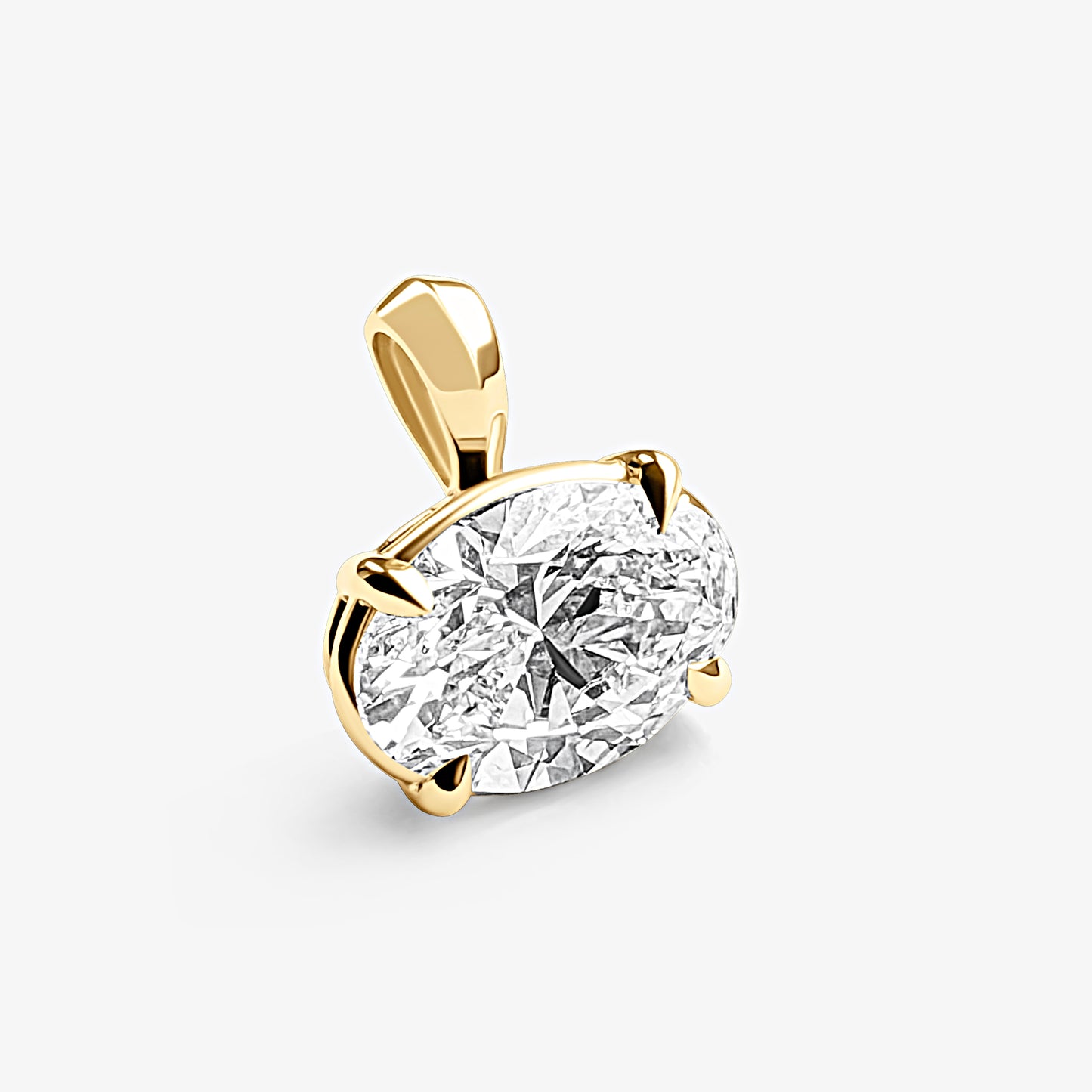 Oval East-West Solitaire Pendant