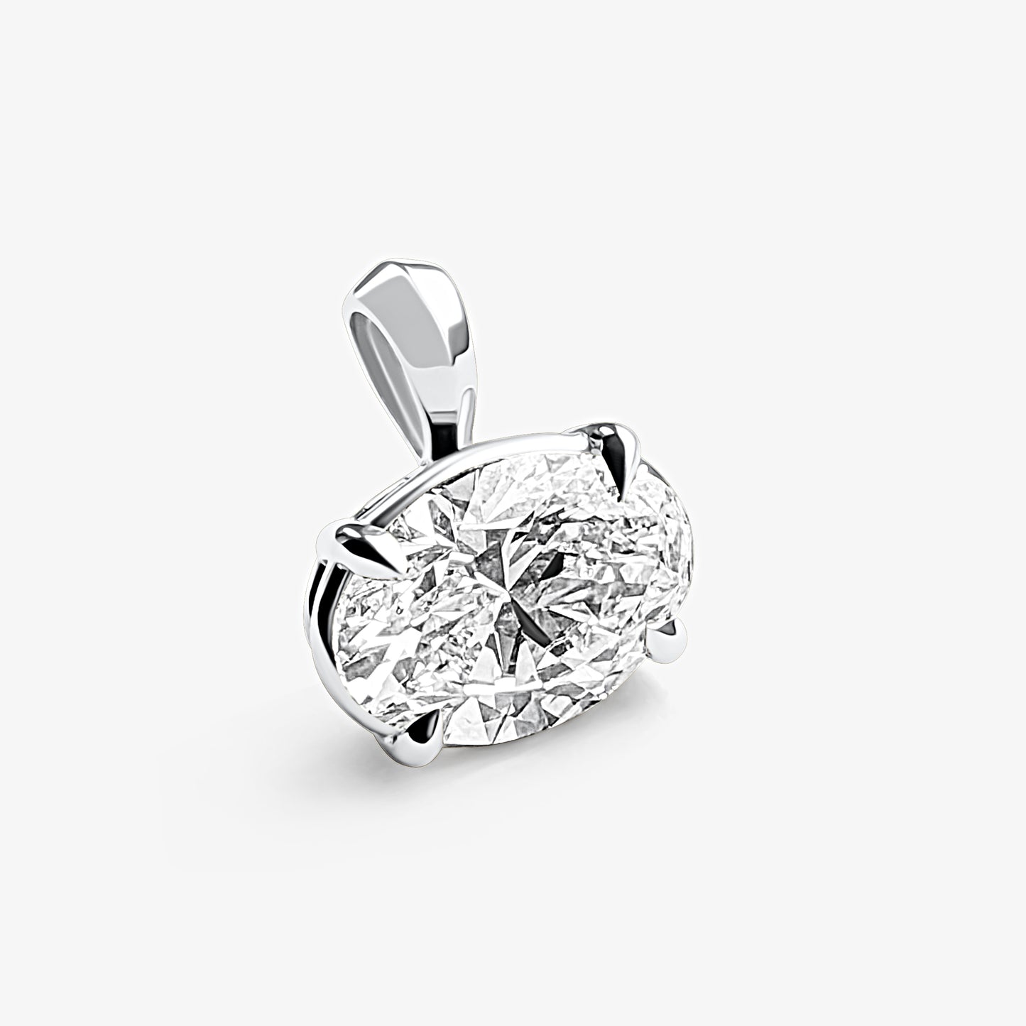 Oval East-West Solitaire Pendant