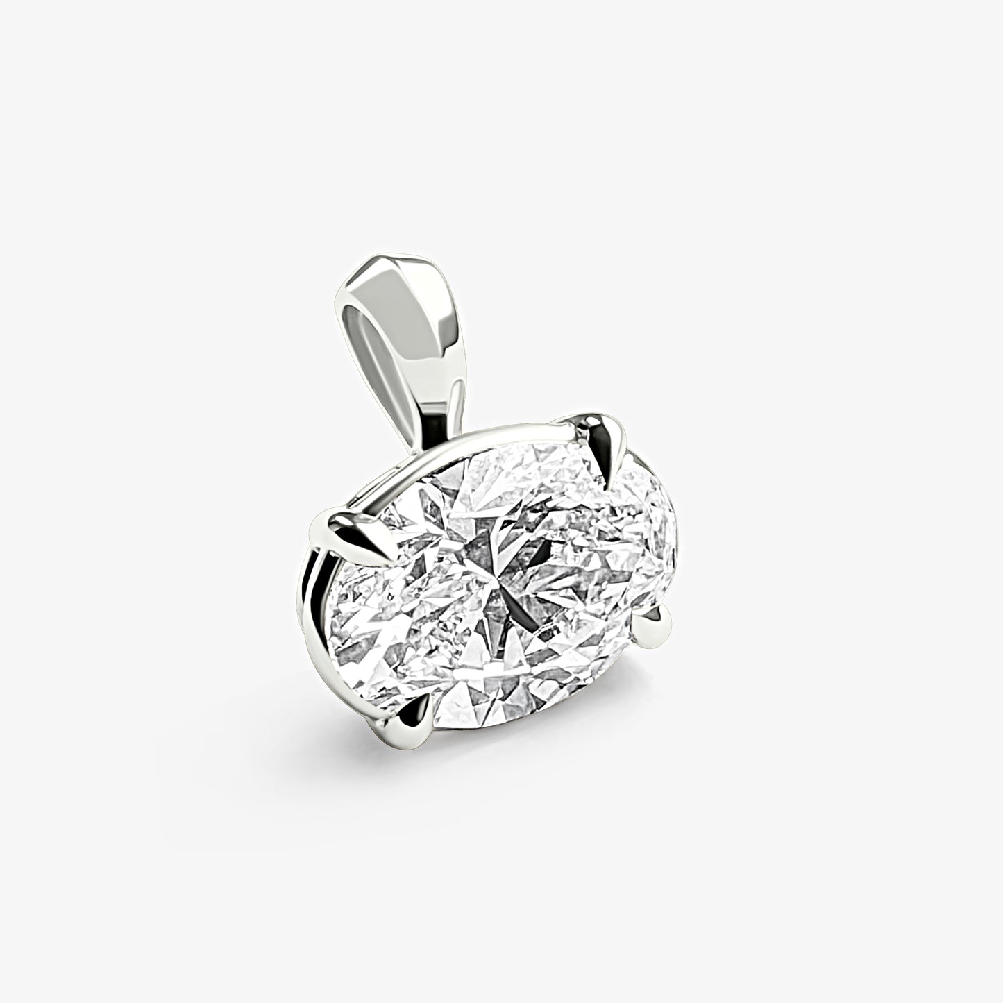 Oval East-West Solitaire Pendant