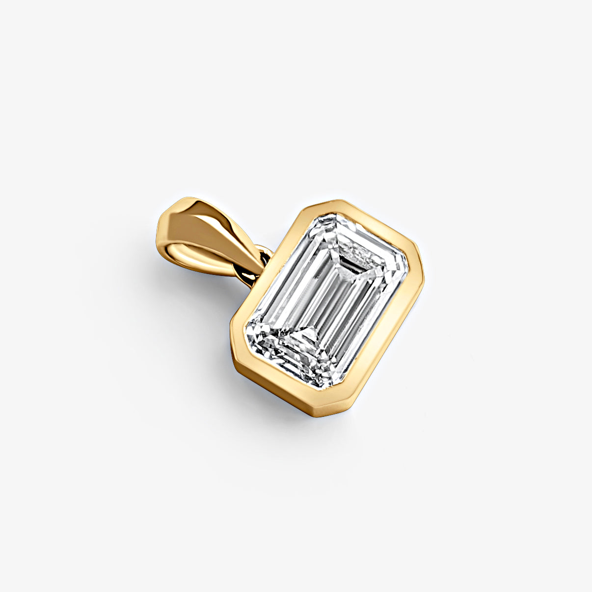 Emerald East-West Bezel Solitaire Pendant