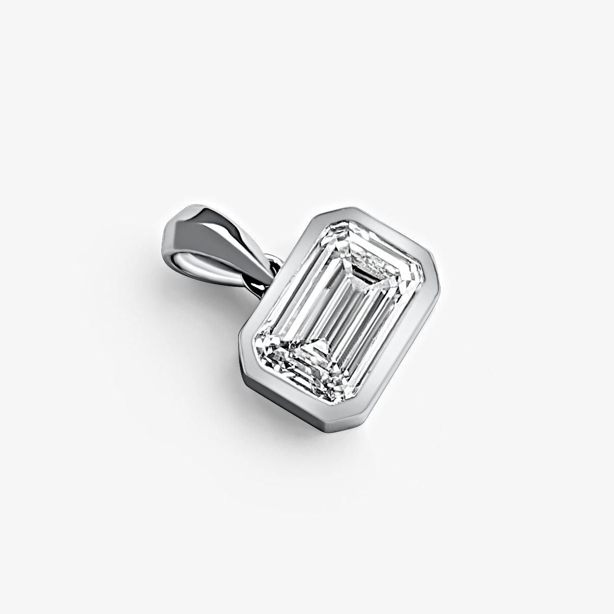 Emerald East-West Bezel Solitaire Pendant