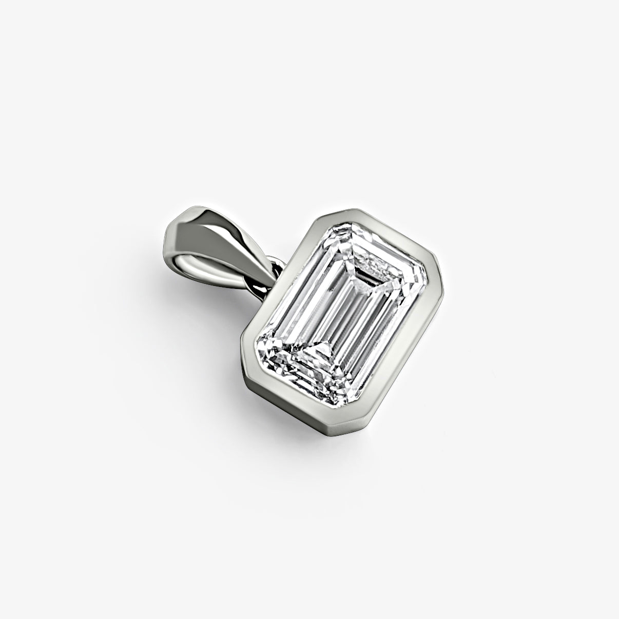 Emerald East-West Bezel Solitaire Pendant