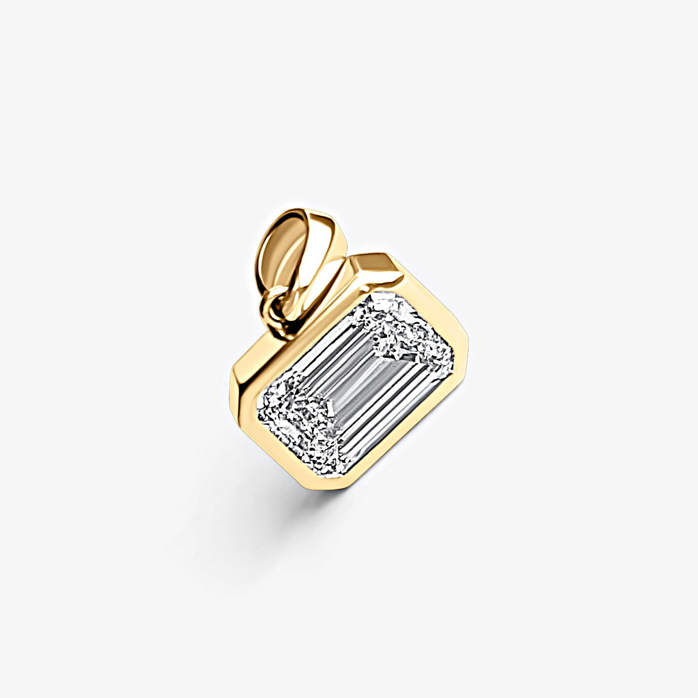 Emerald East-West Bezel Solitaire Pendant
