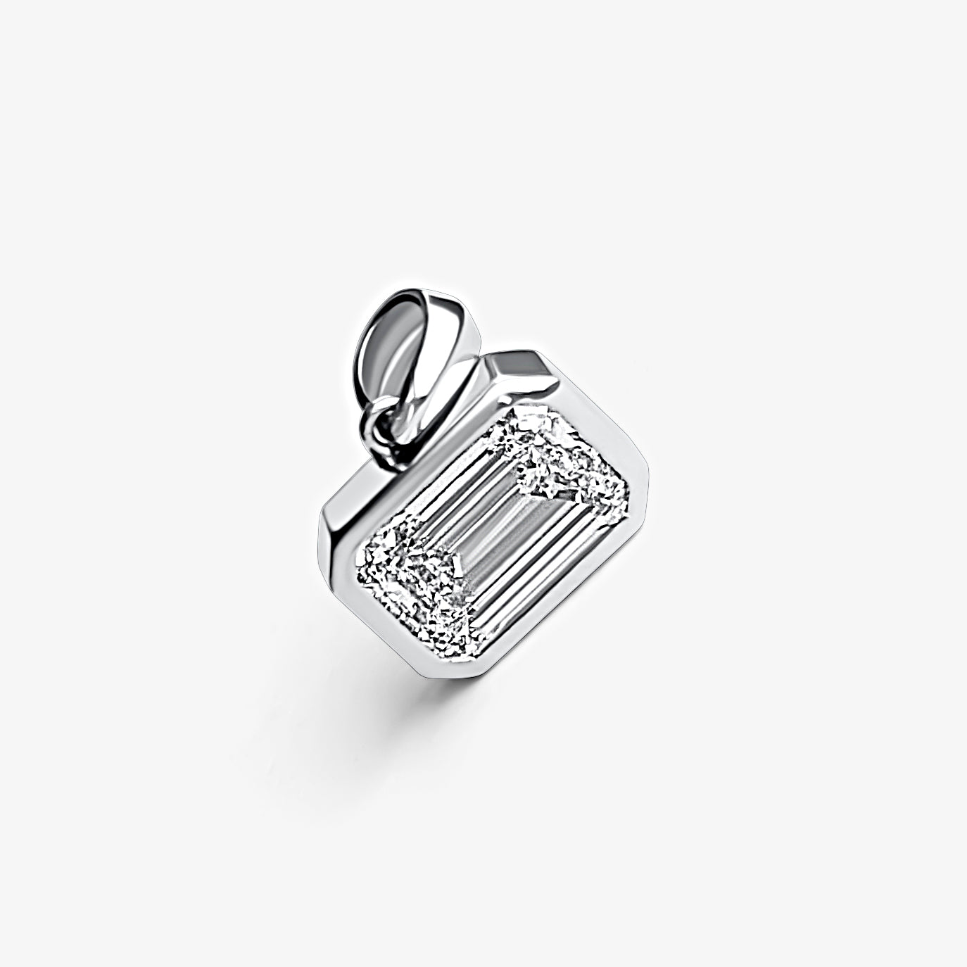 Emerald East-West Bezel Solitaire Pendant