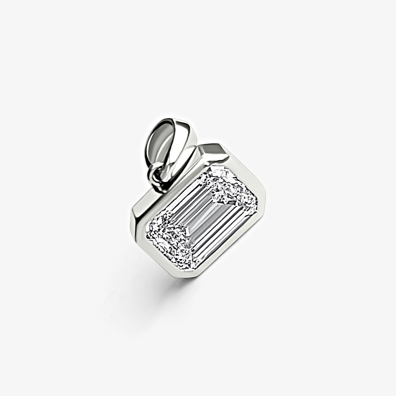 Emerald East-West Bezel Solitaire Pendant