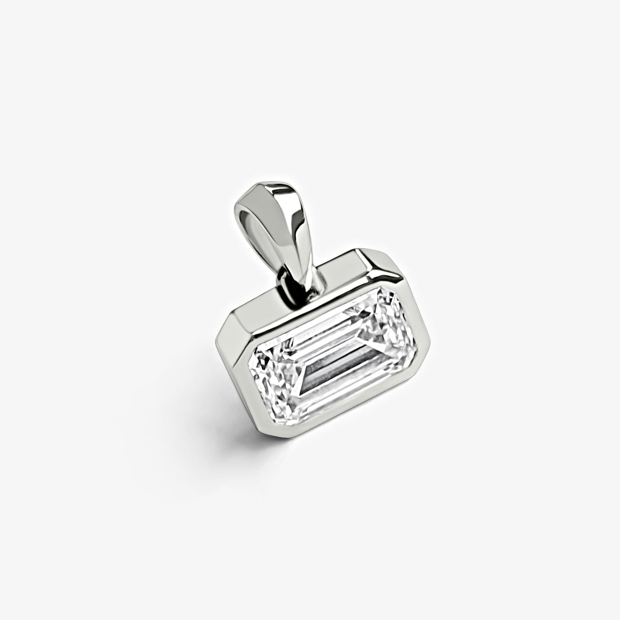Emerald East-West Bezel Solitaire Pendant