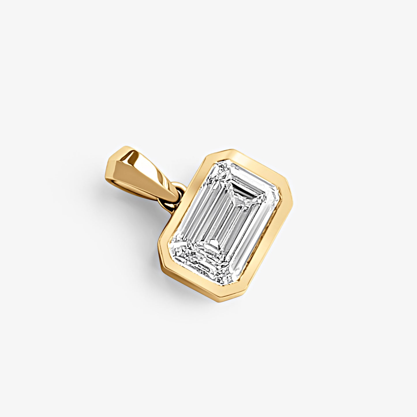 Emerald East-West Bezel Solitaire Pendant