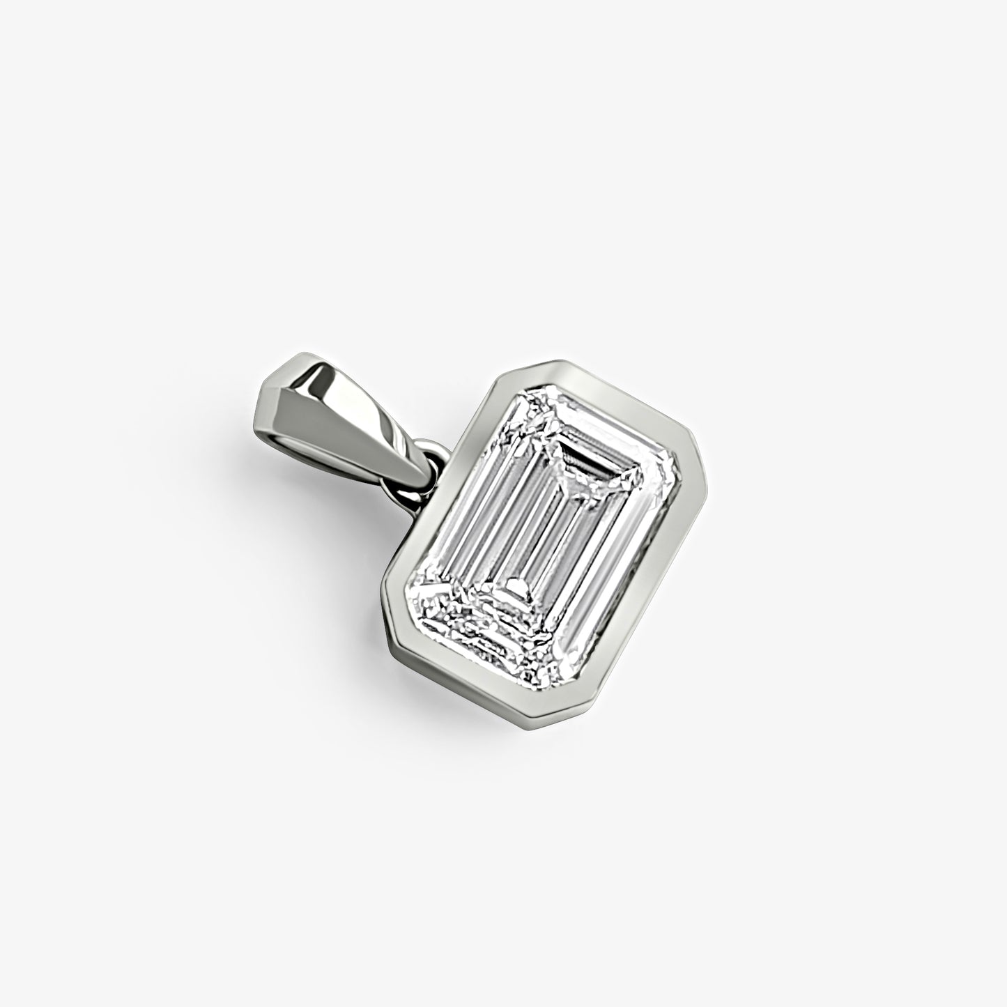 Emerald East-West Bezel Solitaire Pendant