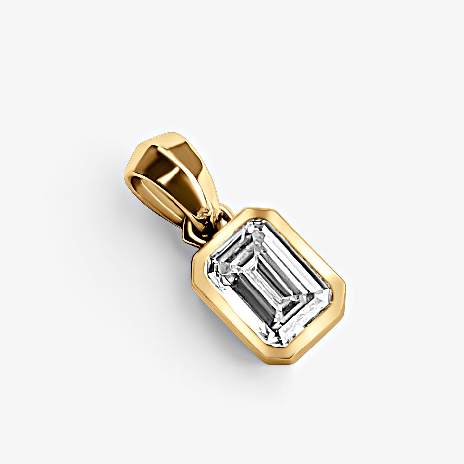 Emerald Bezel Solitaire Pendant