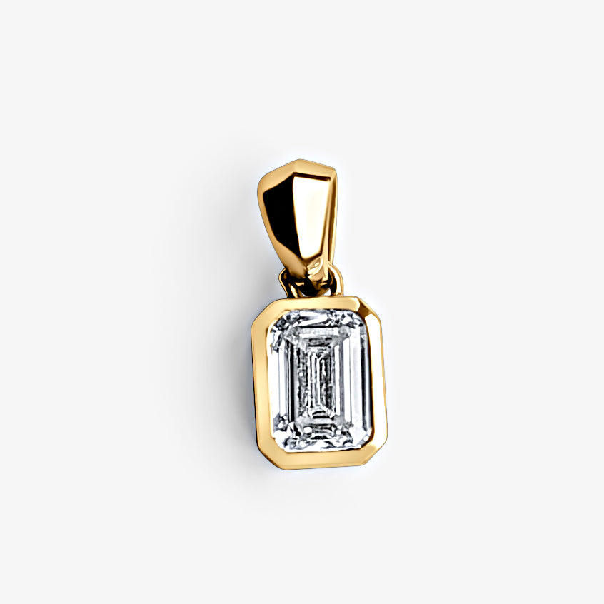 Emerald Bezel Solitaire Pendant