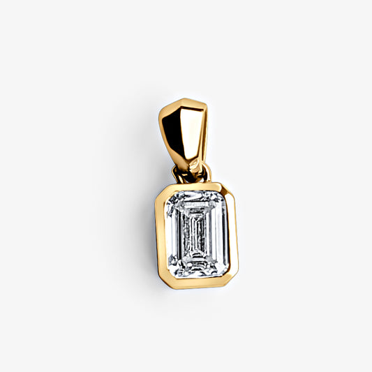 Emerald Bezel Solitaire Pendant