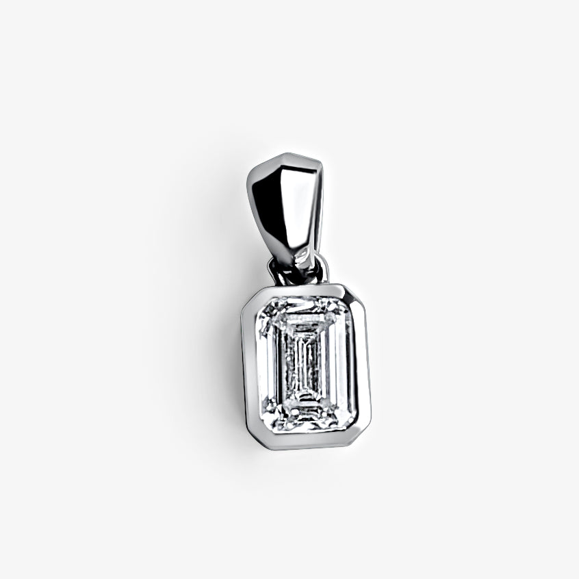 Emerald Bezel Solitaire Pendant