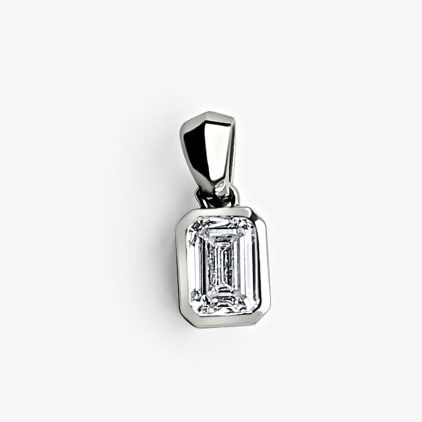 Emerald Bezel Solitaire Pendant