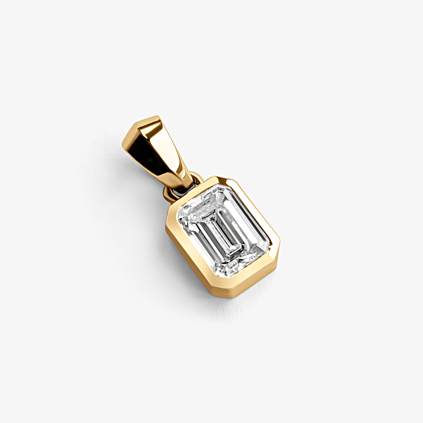 Emerald Bezel Solitaire Pendant