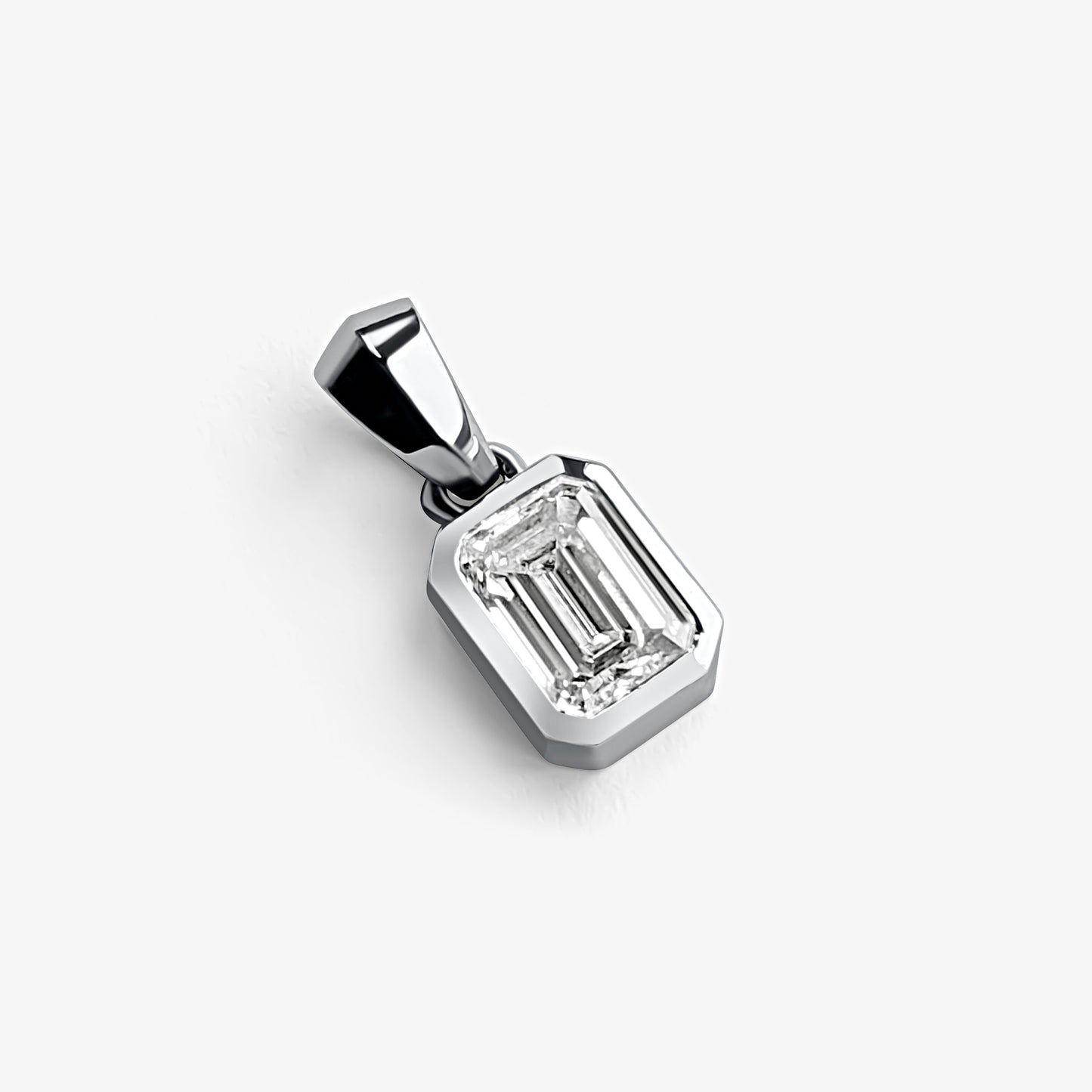 Emerald Bezel Solitaire Pendant