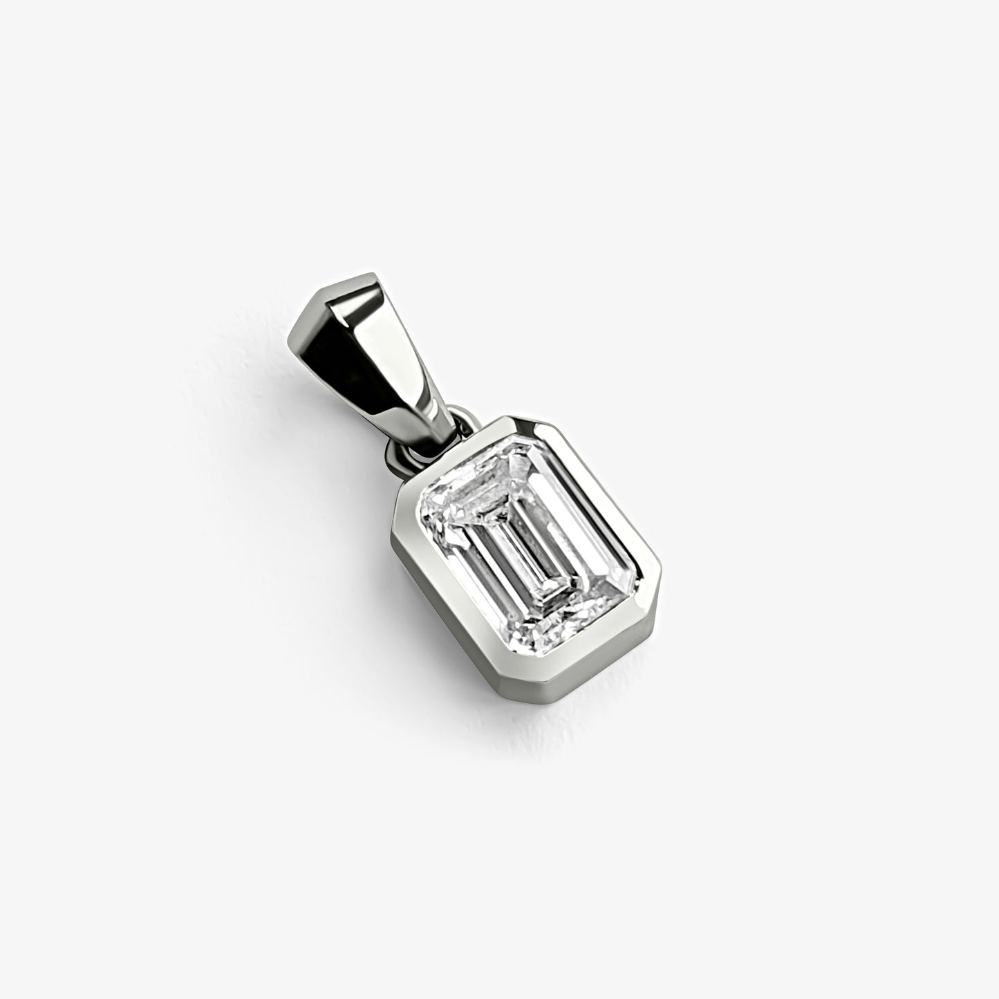 Emerald Bezel Solitaire Pendant