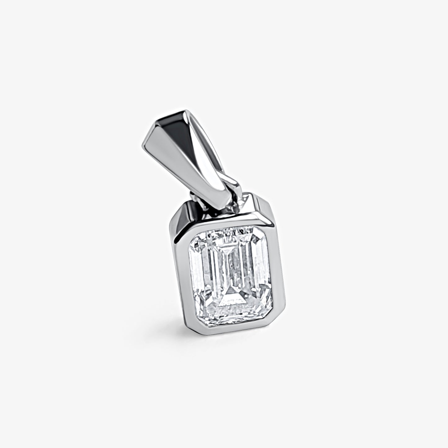 Emerald Bezel Solitaire Pendant