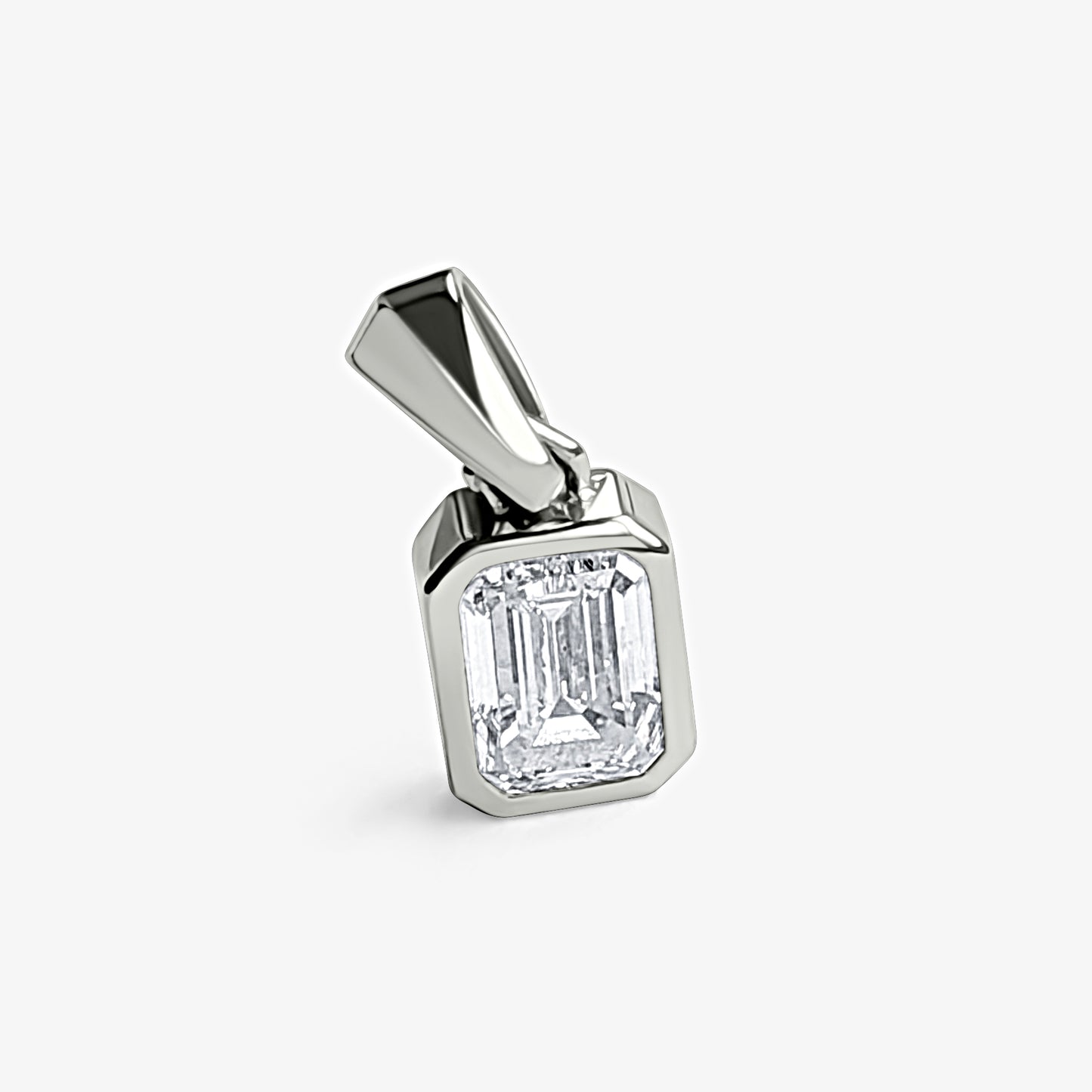 Emerald Bezel Solitaire Pendant