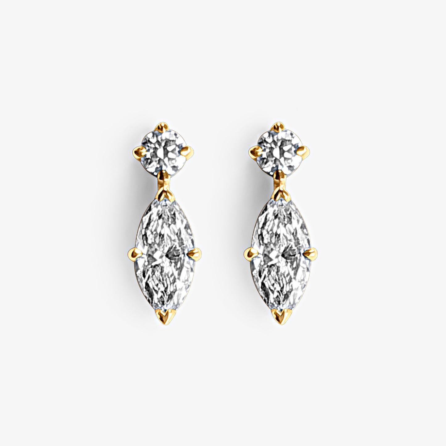 Round & Marquise Drop Earrings