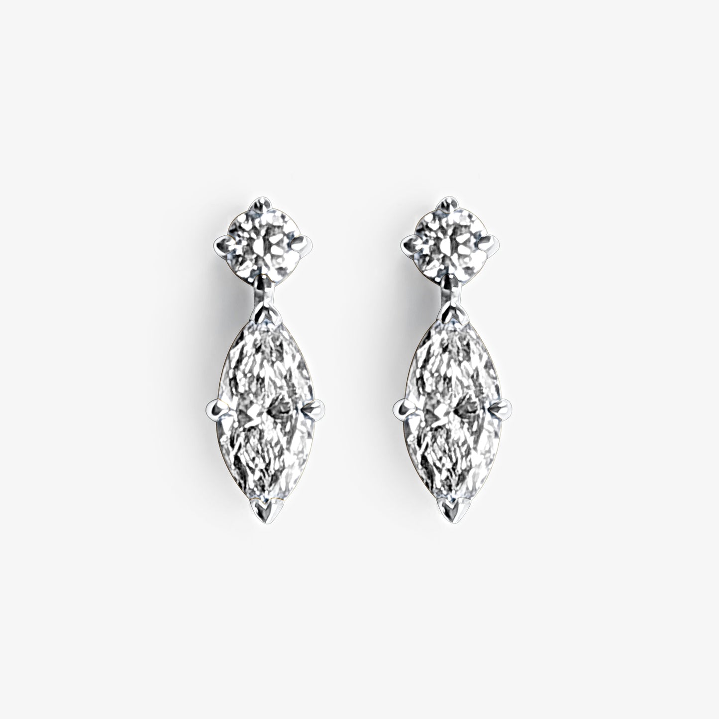 Round & Marquise Drop Earrings