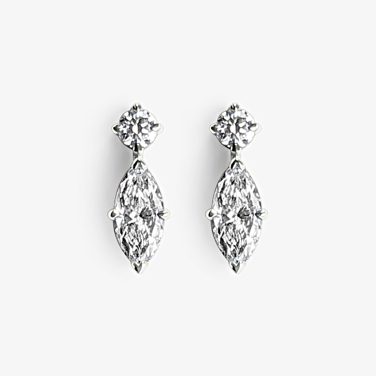 Round & Marquise Drop Earrings