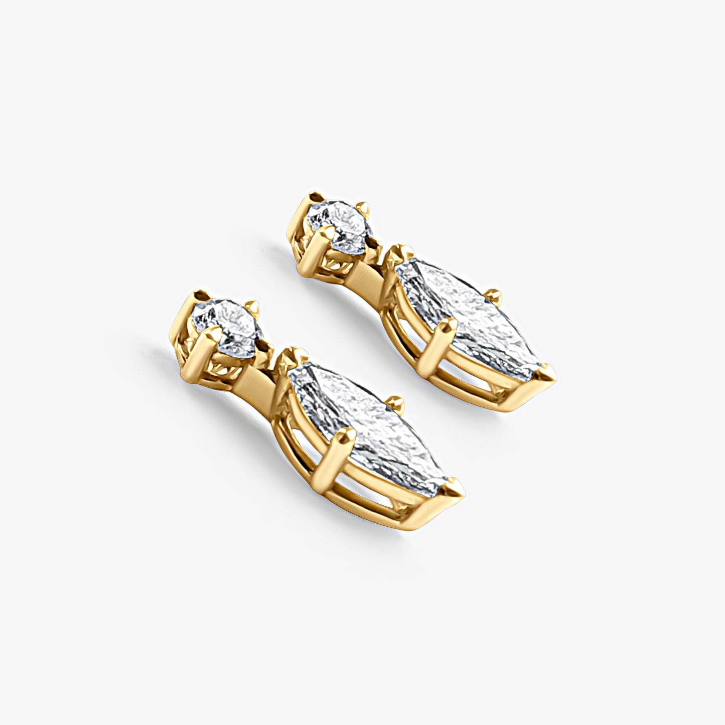 Round & Marquise Drop Earrings