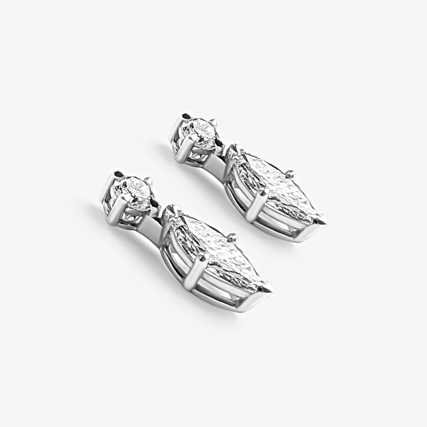 Round & Marquise Drop Earrings