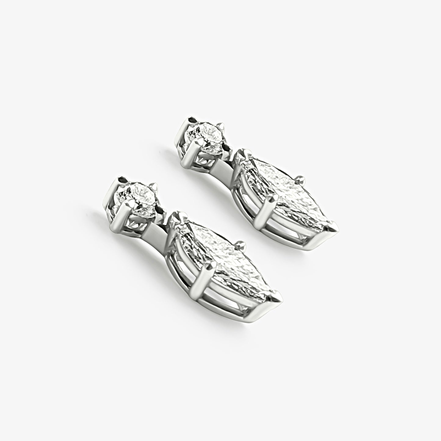 Round & Marquise Drop Earrings